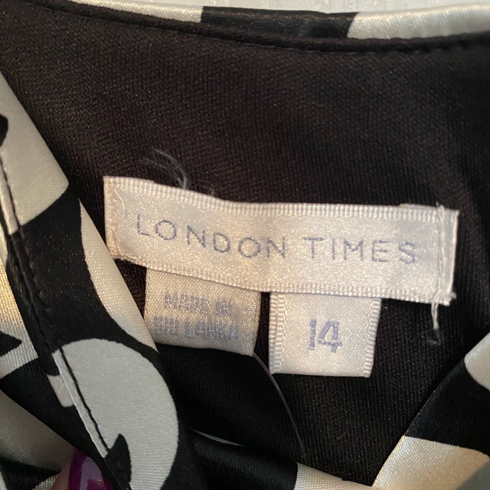 London Times Black/White Cocktail Dress - Picture 7 of 9